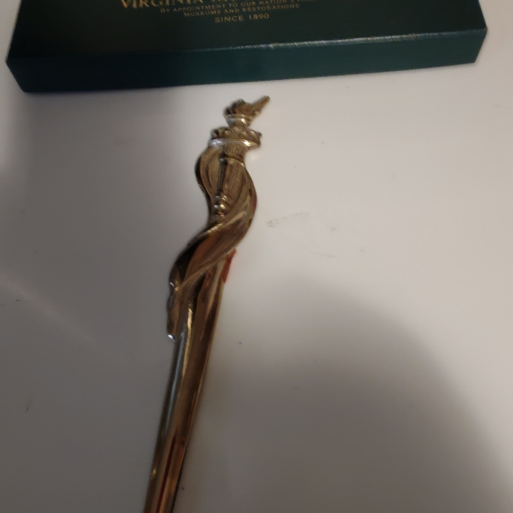 VINTAGE (VM) VIRGINIA METALCRAFTERS 1996 SOLID BRASS LETTER OPENER. LENGTH 8". - Picture 4 of 10